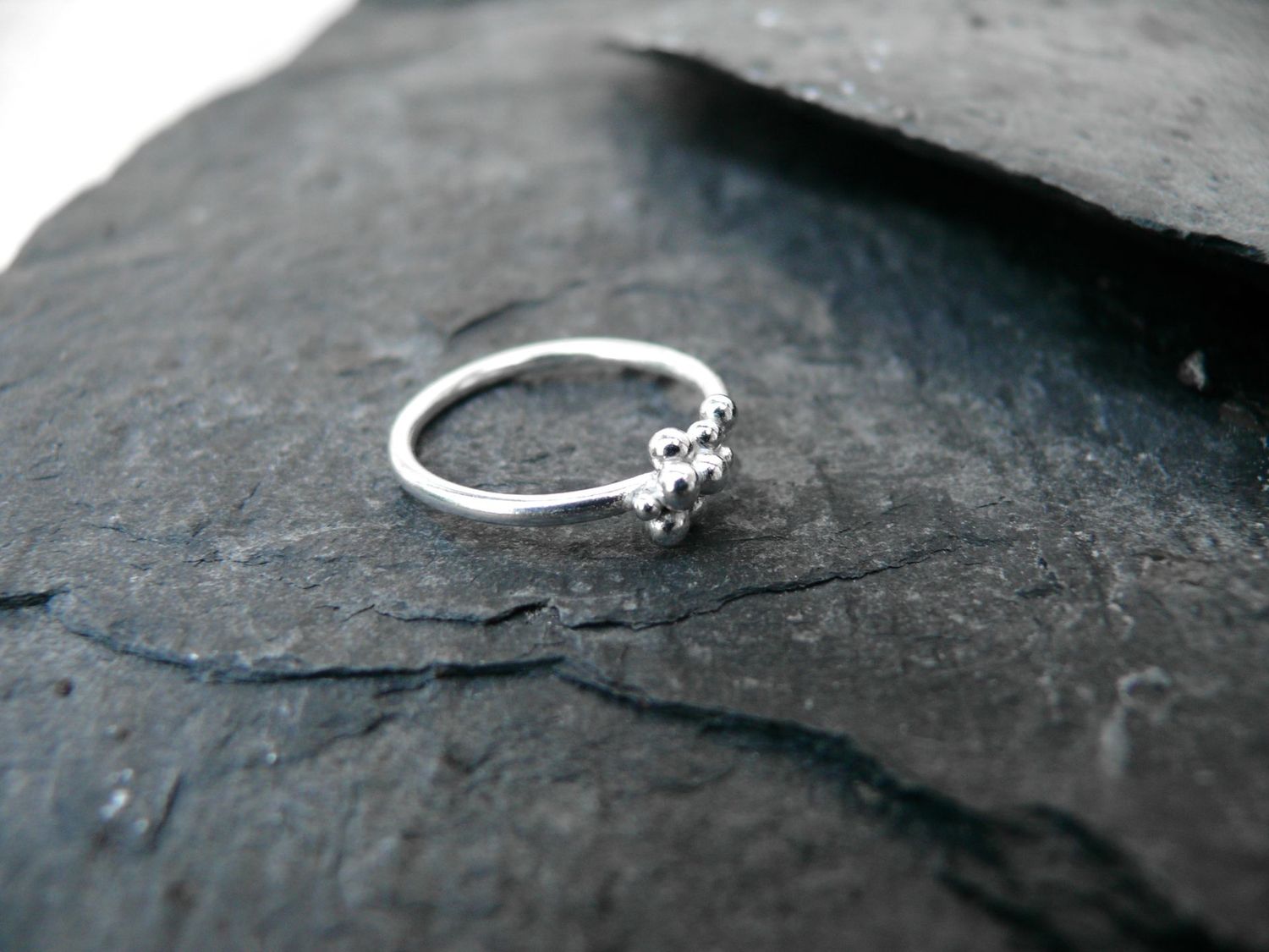 Contemporary Silver Bubble Ring