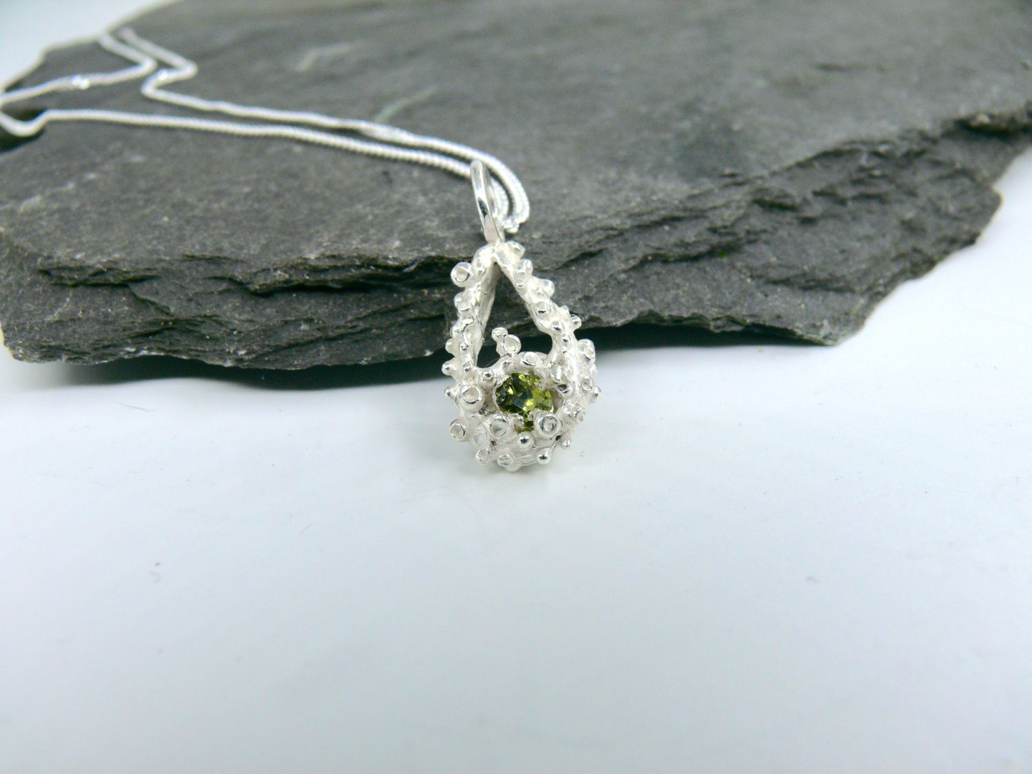 Tideline Green Sapphire Teardrop Necklace