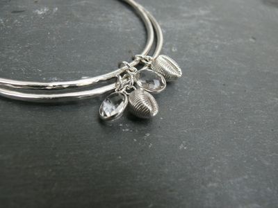 Cowrie Shell & Quartz Bangle - Groatie Bucky