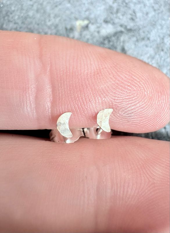 Crescent Moon Studs