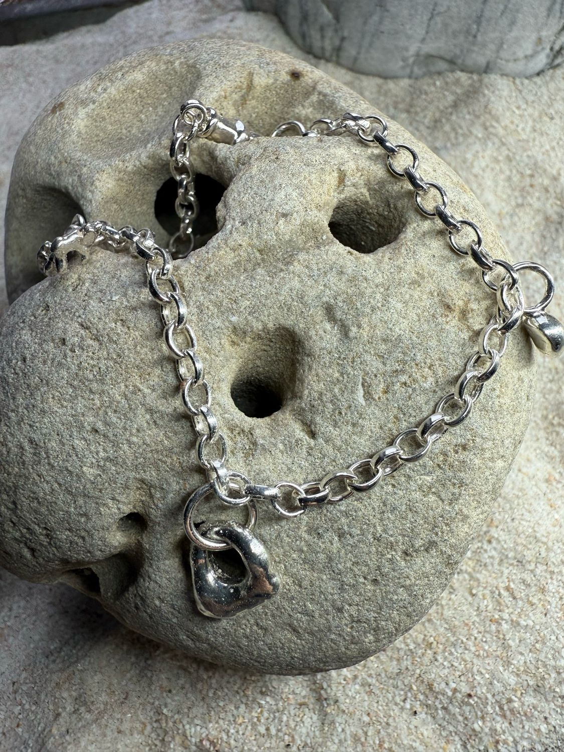 Silver Hagstone Charm Bracelet
