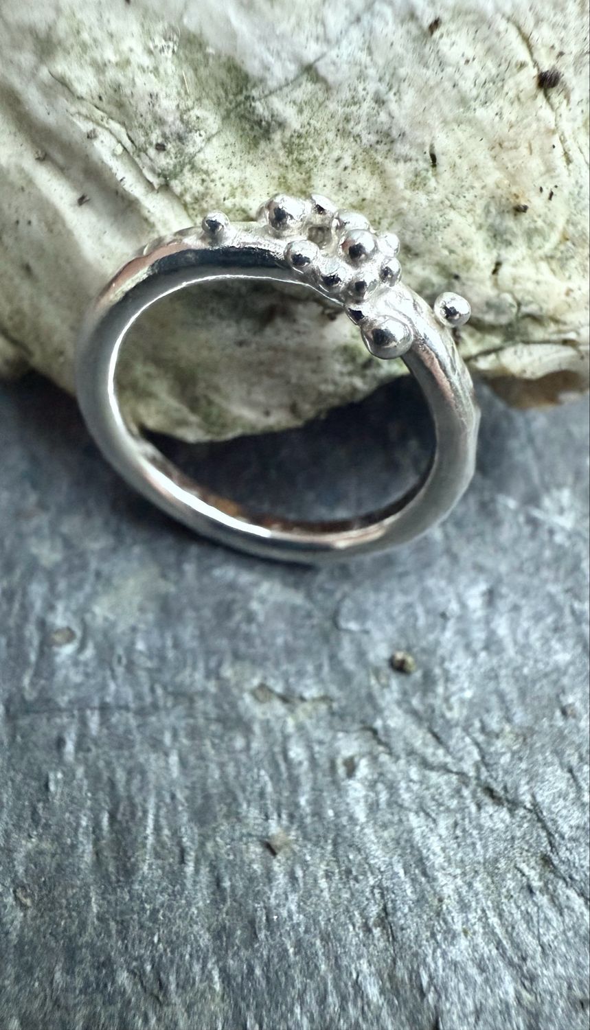 Sterling Silver Bubble Ring | M