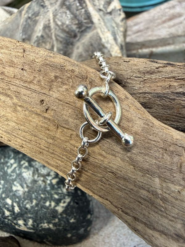 Silver T-bar Contemporary Bracelet