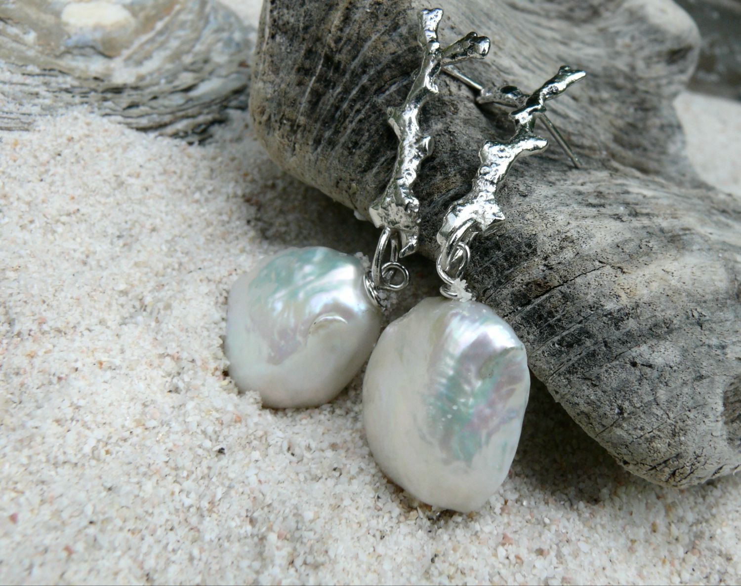 Selkie Bridal Earrings | Silver & Keshi Pearl Earrings Selkie Bridal Earrings | Silver & Keshi Pearl Earrings