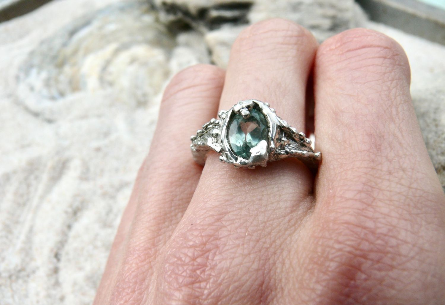 Luskentyre | One-of-a-Kind | Oval Beryl Ring in Agentium Silver