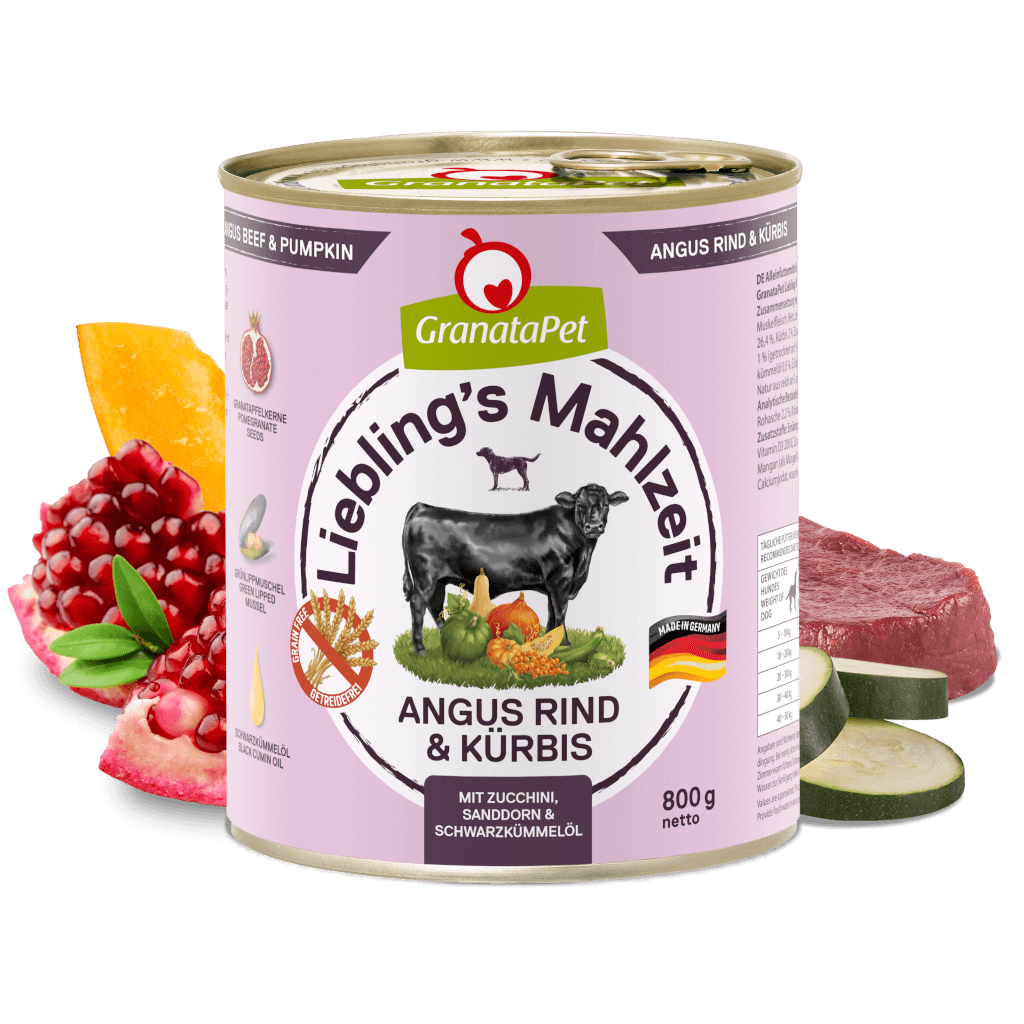 GranataPet Angus Rind & Kürbis 800g, Nassfutter für Hunde