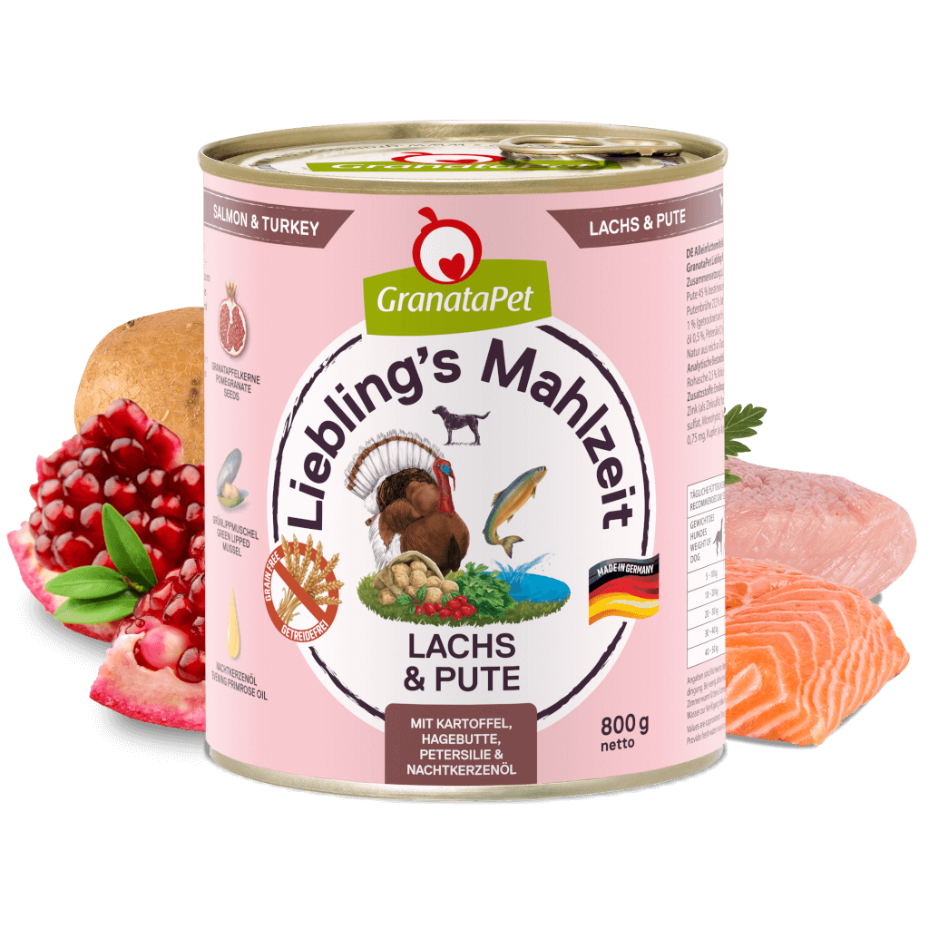 GranataPet Lachs & Pute 800g, Nassfutter für Hunde