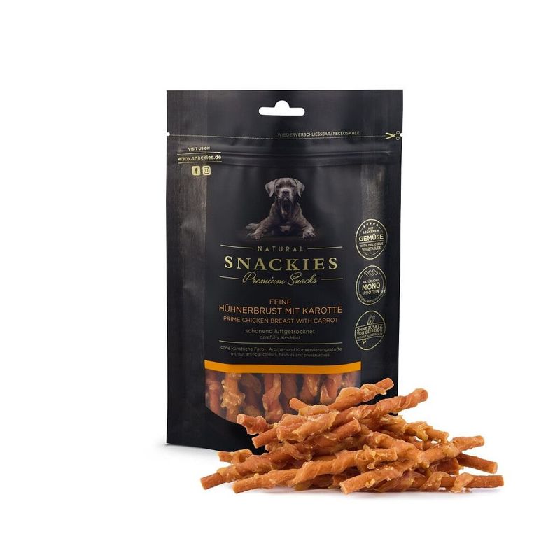 Snackies feine Hühnerbrust mit Karotte 170g Snackies feine Hühnerbrust mit Karotte 170g