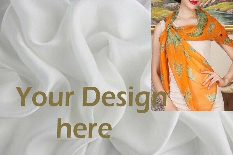 Silk  Scarf on 8mm Silk Chiffon
