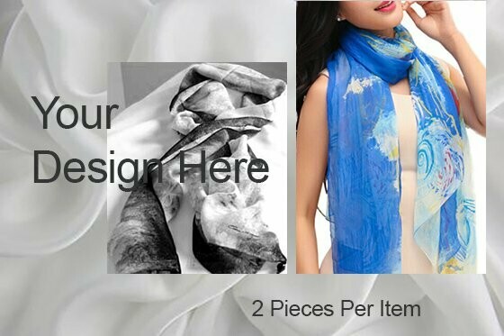 Silk Scarf on 8mm Silk Georgette (*** The price is for 2 pieces ; *** The total number of scarves will be double of the quantity that you place into the cart) Silk Scarf on 8mm Silk Georgette (*** The price is for 2 pieces ; *** The total number of scarves will be double of the quantity that you place into the cart)