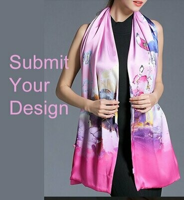 Silk Scarf with Double Layers (70x20