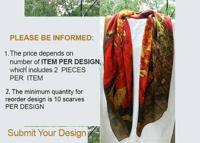 Wool+Silk Blend Scarf (*** The price is for 2 pieces ; *** The total number of scarves will be double of the quantity that you place into the cart)