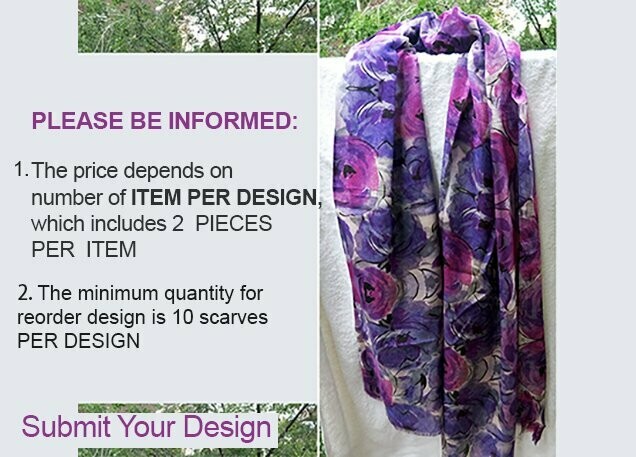 Silk+Cotton  Blend Scarf  (*** The price is for 2 pieces ;     *** The  total  number of scarves will be double of the quantity that you place into the cart)