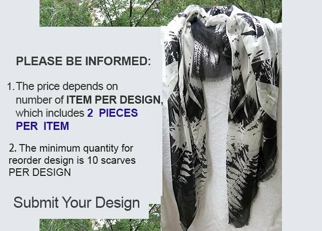 Modal+Silk  Blend Scarf  (*** The price is for 2 pieces ;     *** The  total  number of scarves will be double of the quantity that you place into the cart)