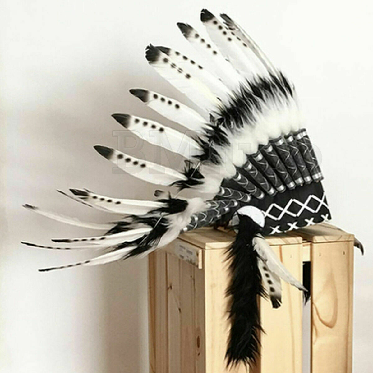 Native American Chief Headwear War Bonnet Indian Feather Headdress Headpiece
