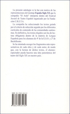 ESPAÑA SIGLO XX, ANTOLOGÍA DE TEXTOS TEATRALES
