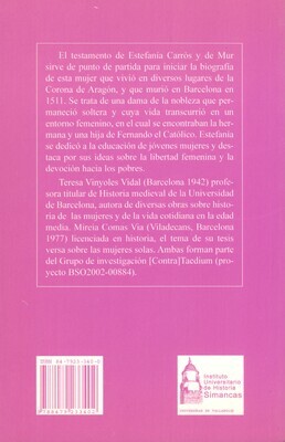 ESTEFANÍA CARRÒS Y DE MUR (ca. 1455-1511)