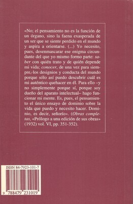 ORTEGA Y GASSET (1883-1955)