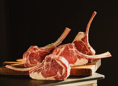 RIBEYE BONE IN FRENCHED, TOMAHAWK 3-4 BONES