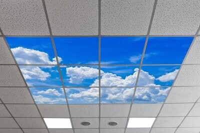 Sky Clouds LED Ceiling Light Panels SC5 - 600x600 - Blue Sky with Fluffy Cumulonimbus Clouds