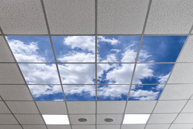 Sky Clouds LED Ceiling Light Panels SC4 - 600x600 - Blue Sky with Fluffy Cumulus Clouds