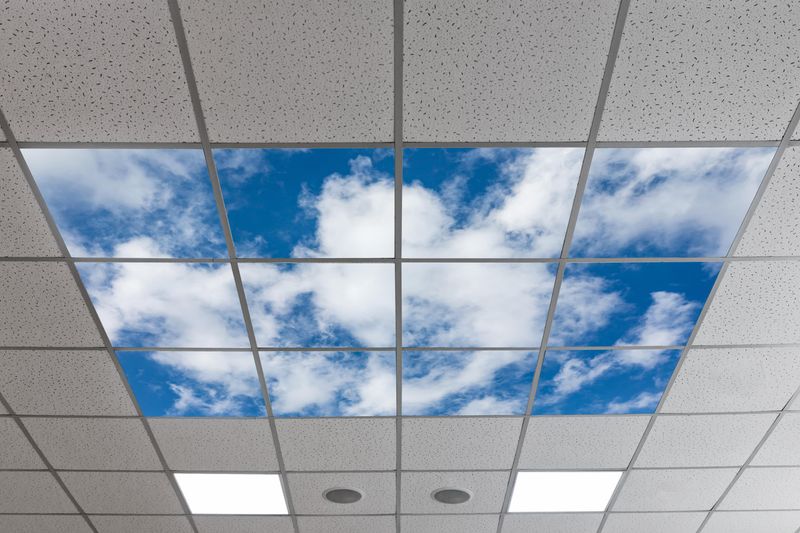Sky Clouds LED Ceiling Light Panels SC8 - 600x600 - Blue Sky with Cumulus Clouds