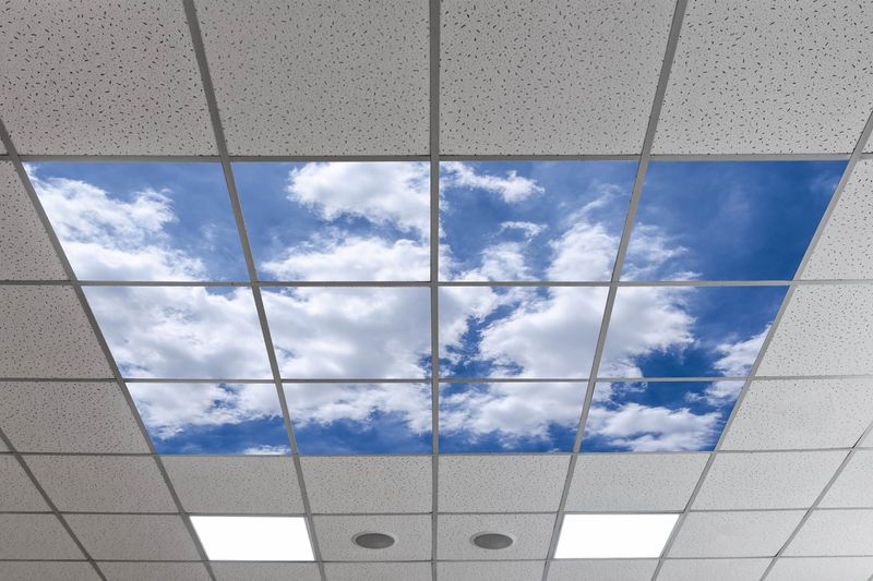 Sky Clouds LED Ceiling Light Panels - Blue Sky with Fluffy Cumulus Clouds - 600x600