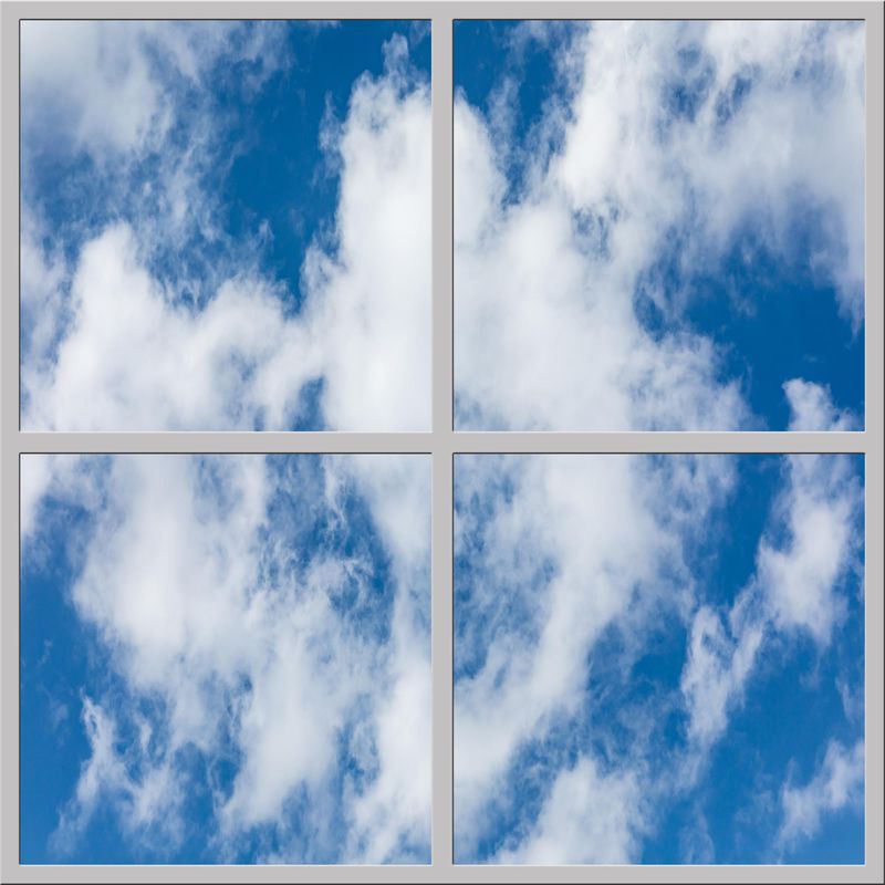 Sky Clouds LED Ceiling Light Panels - Blue Sky with Soft Cloud Design - 600x600