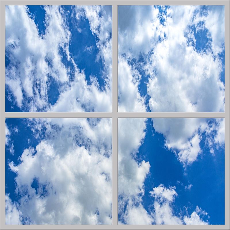 Sky Clouds LED Ceiling Light Panels - Wispy Blue Sky Clouds - 600x600