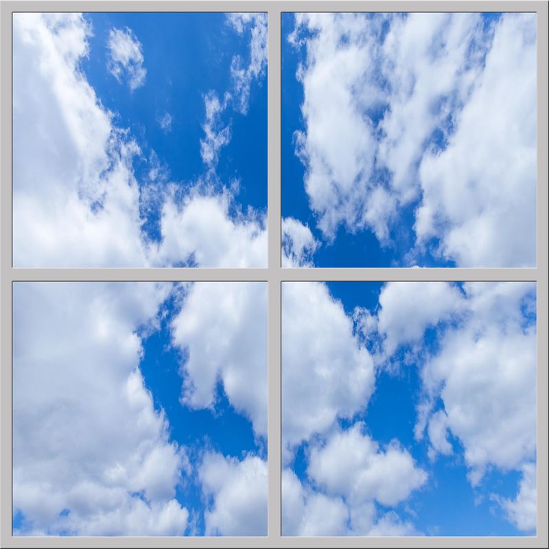 Sky Clouds LED Ceiling Light Panels - Blue Sky with Scattered Clouds - 600x600