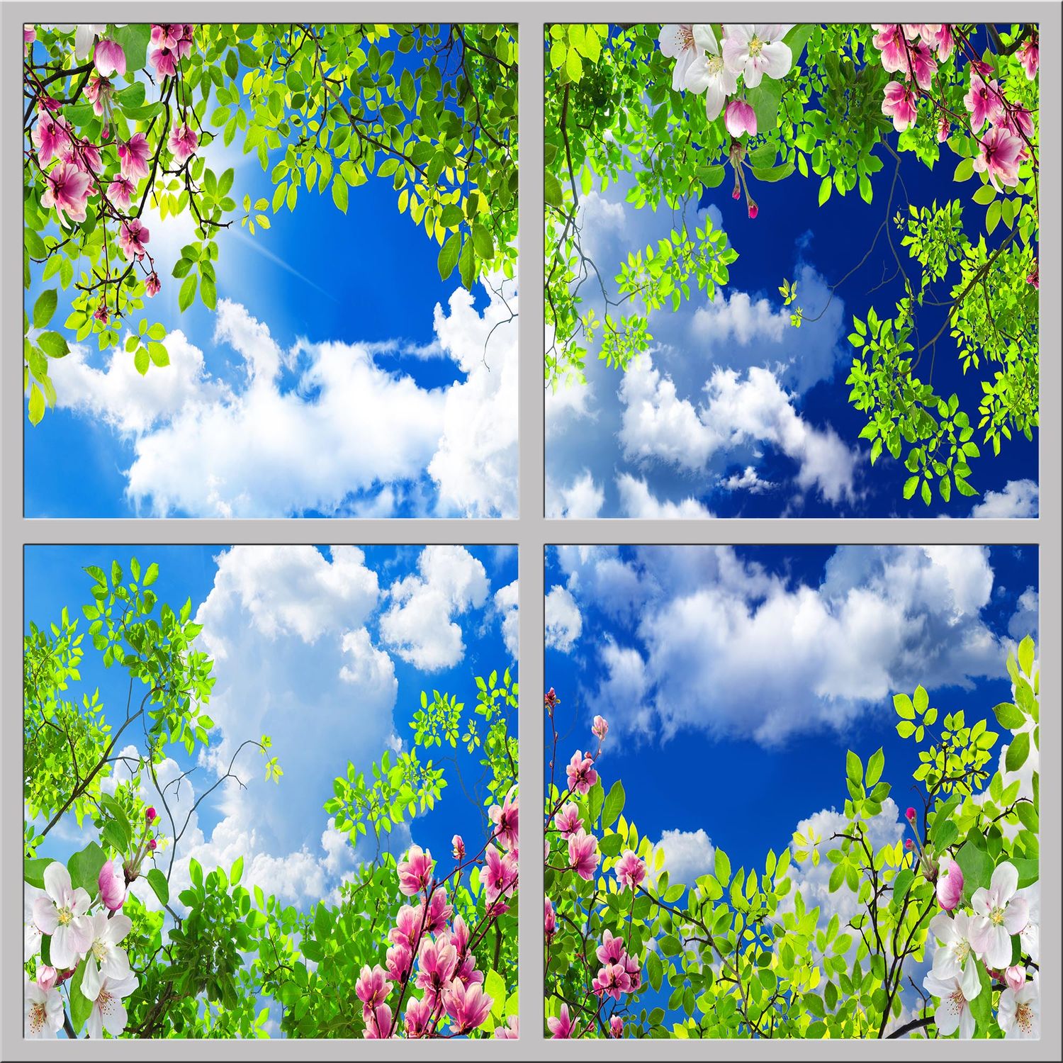 Sky Trees Flowers LED Ceiling Light Panels - Blossoms and Blue Sky - 600x600 Sky Trees Flowers LED Ceiling Light Panels - Blossoms and Blue Sky - 600x600
