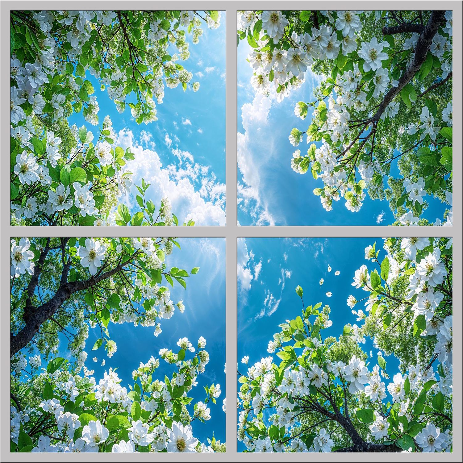 Sky Trees Flowers LED Ceiling Light Panels - White Blossom Canopy - 600x600 Sky Trees Flowers LED Ceiling Light Panels - White Blossom Canopy - 600x600