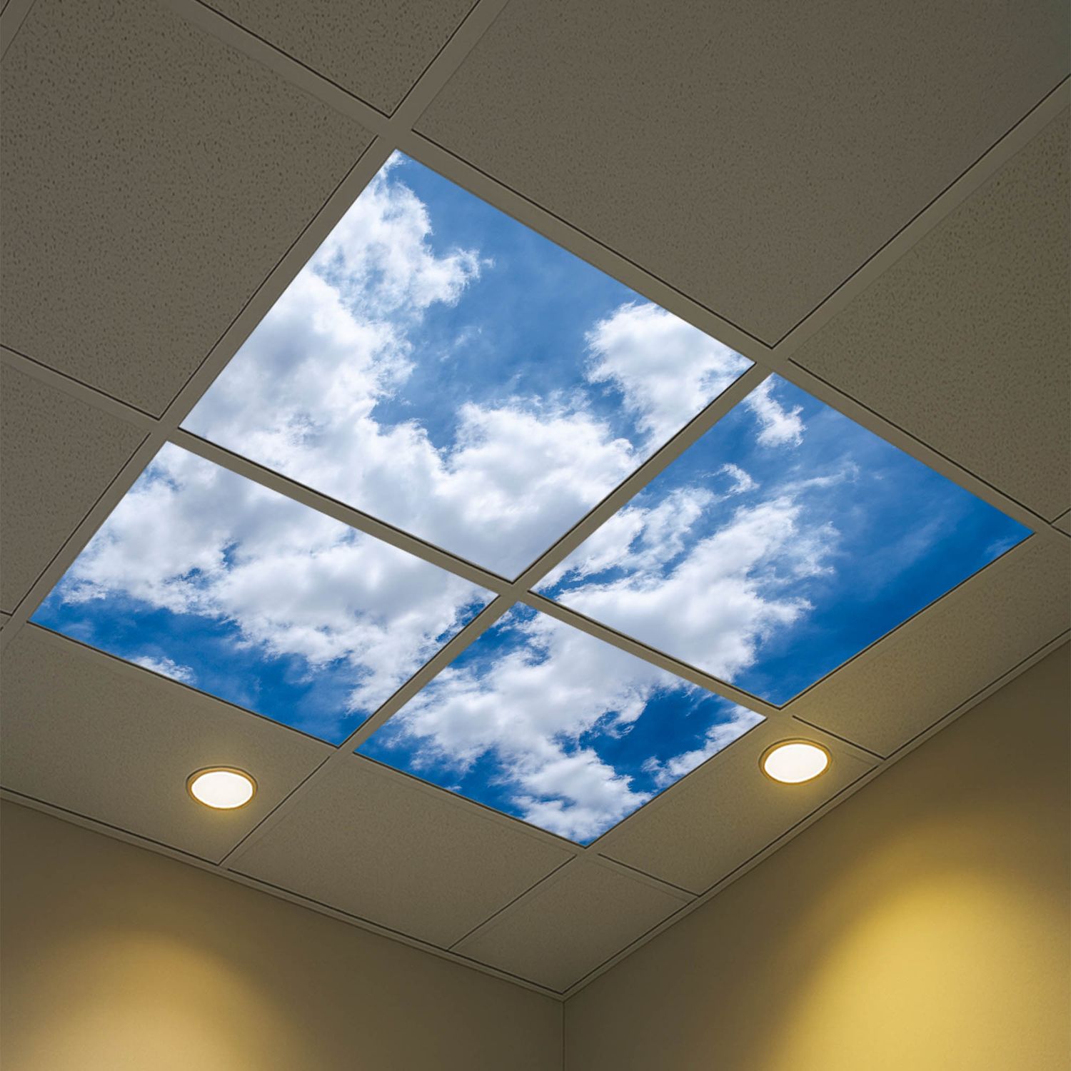 Sky Clouds LED Ceiling Light Panels - Dynamic Cloud Formations - 600x600