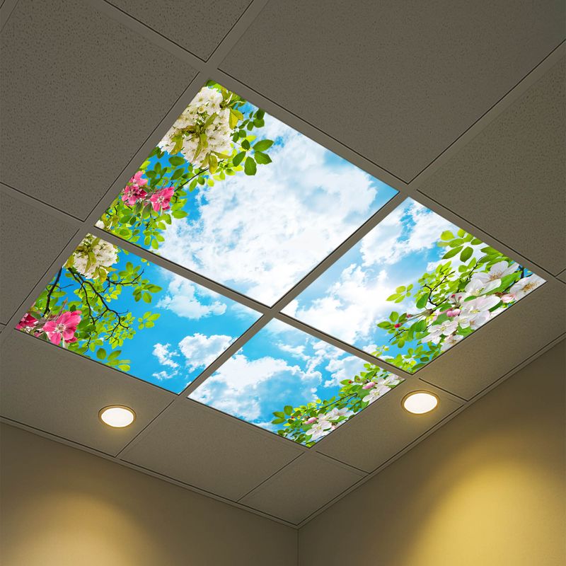 Sky Trees Flowers LED Ceiling Light Panels - Blossoms and Clouds - 600x600