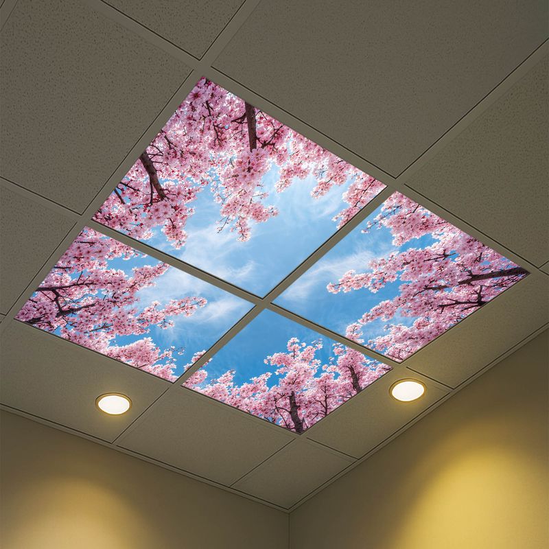 Sky Trees Flowers LED Ceiling Light Panels - Cherry Blossom Canopy - 600x600