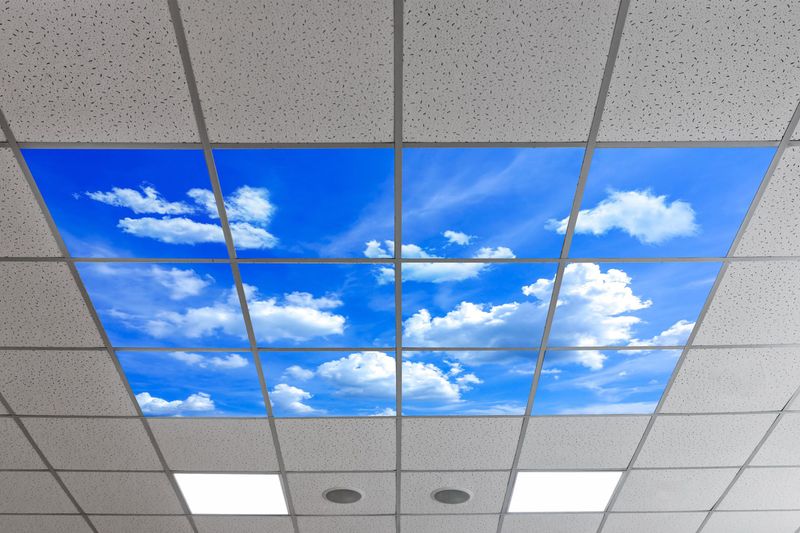 Sky Clouds LED Ceiling Light Panels - Vivid Blue Sky with Fluffy White Clouds - 600x600