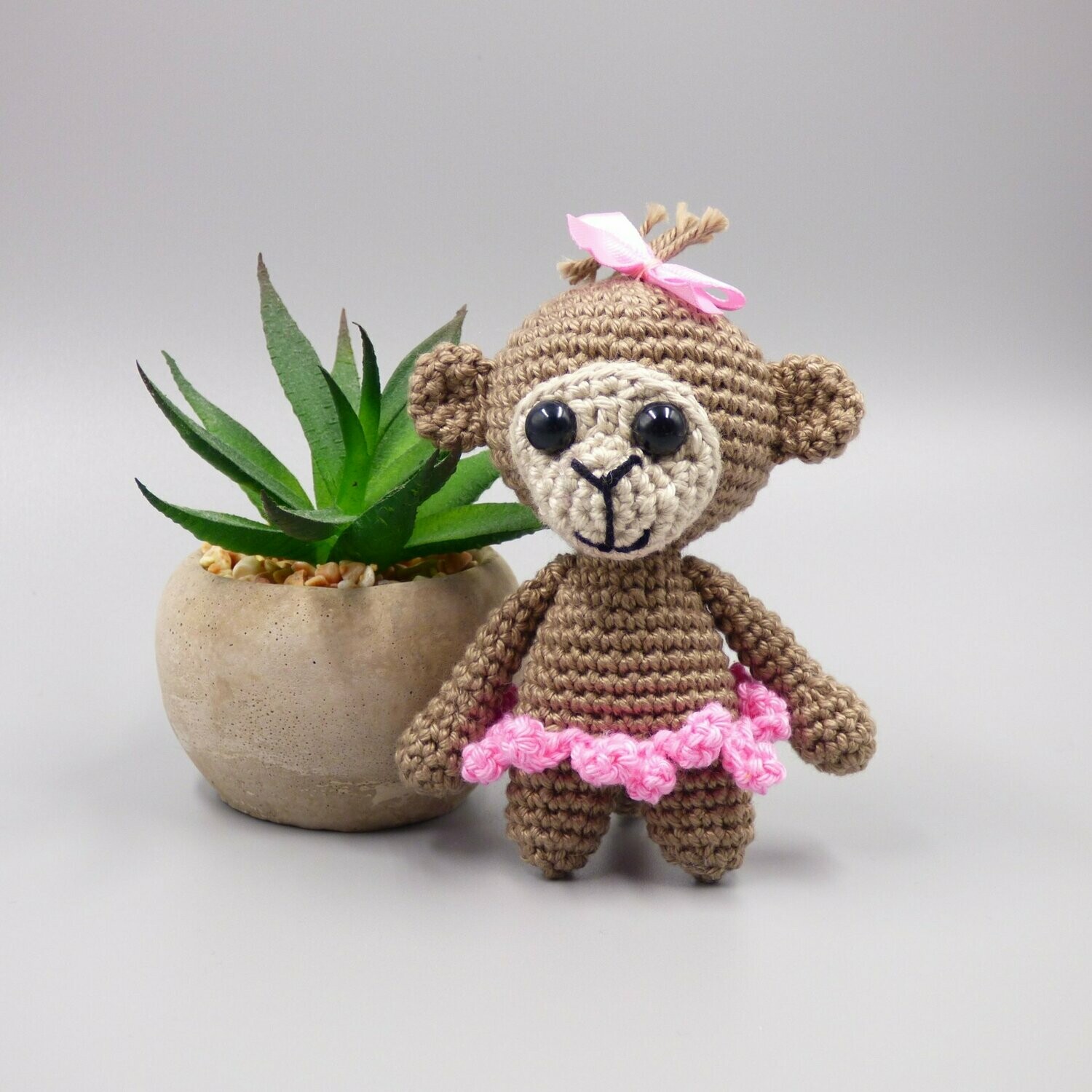 gehäkelter Affe Äffchen ca. 10 cm groß