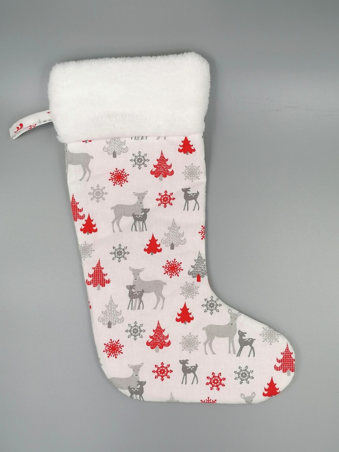 genähter Nikolausstiefel / Weihnachtsstiefel weiß