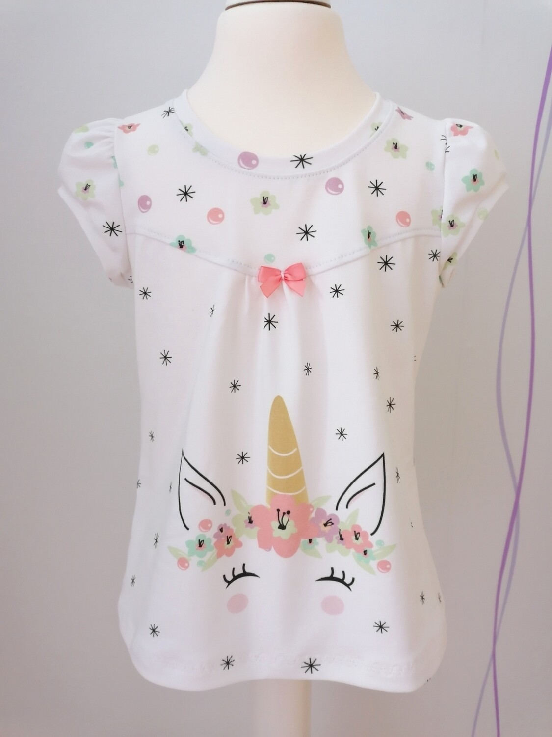 Mädchen Sommershirt Einhorn Blumen versch. Größen