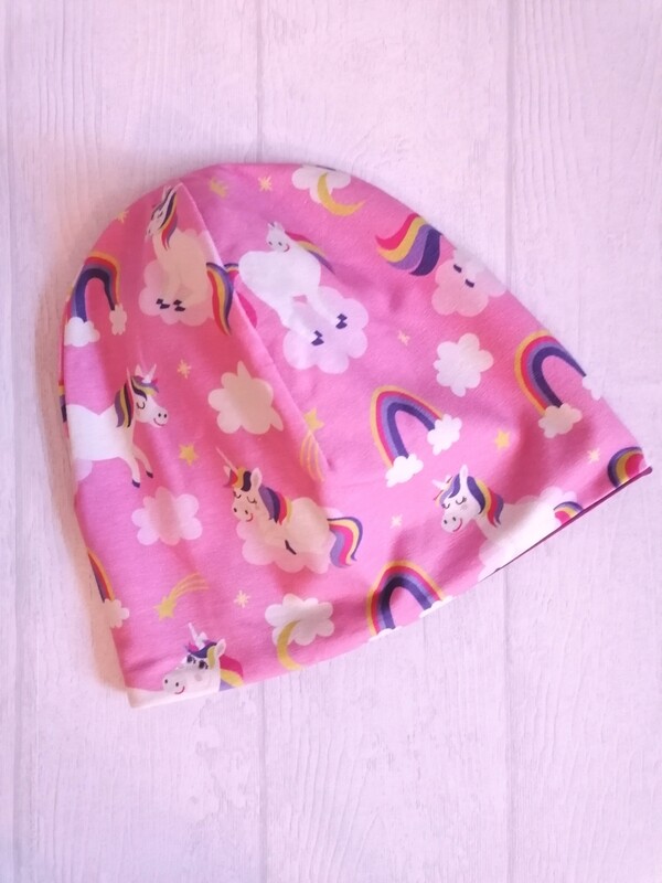 Beanie Mütze rosa Einhorn KU 40-54