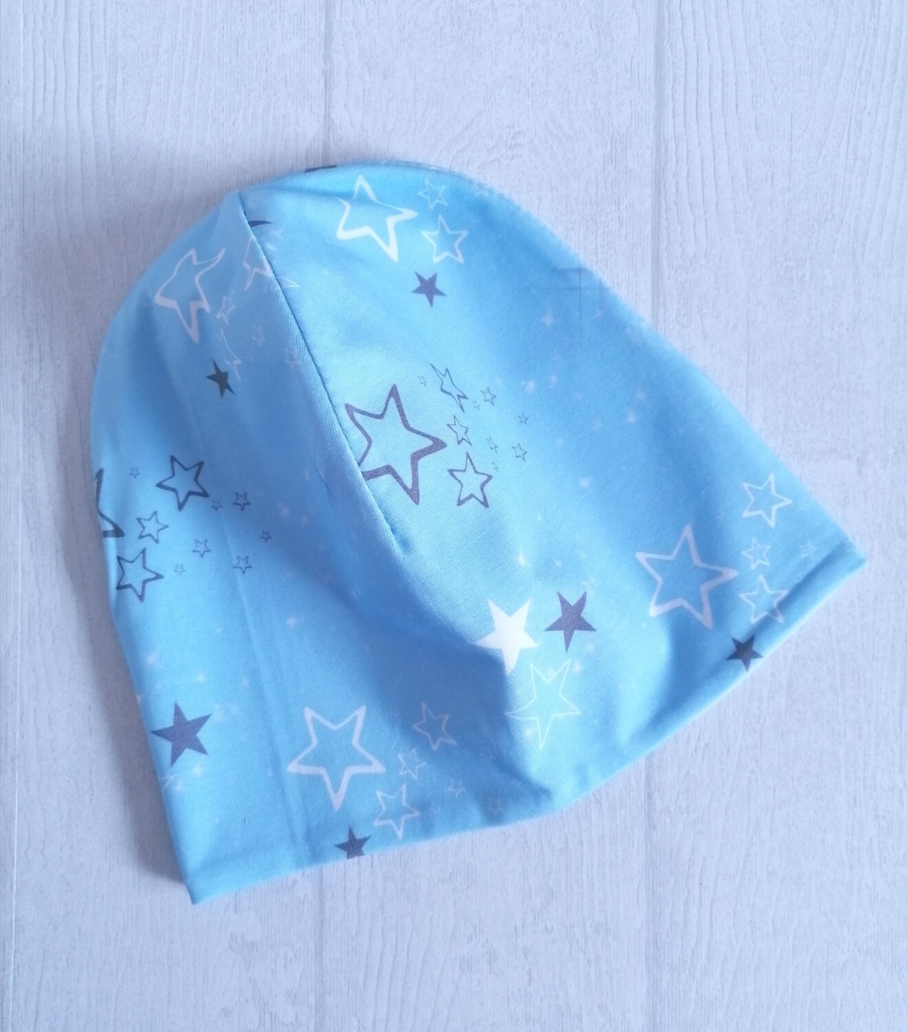 Beanie Mütze hellblau Sterne KU 40-54