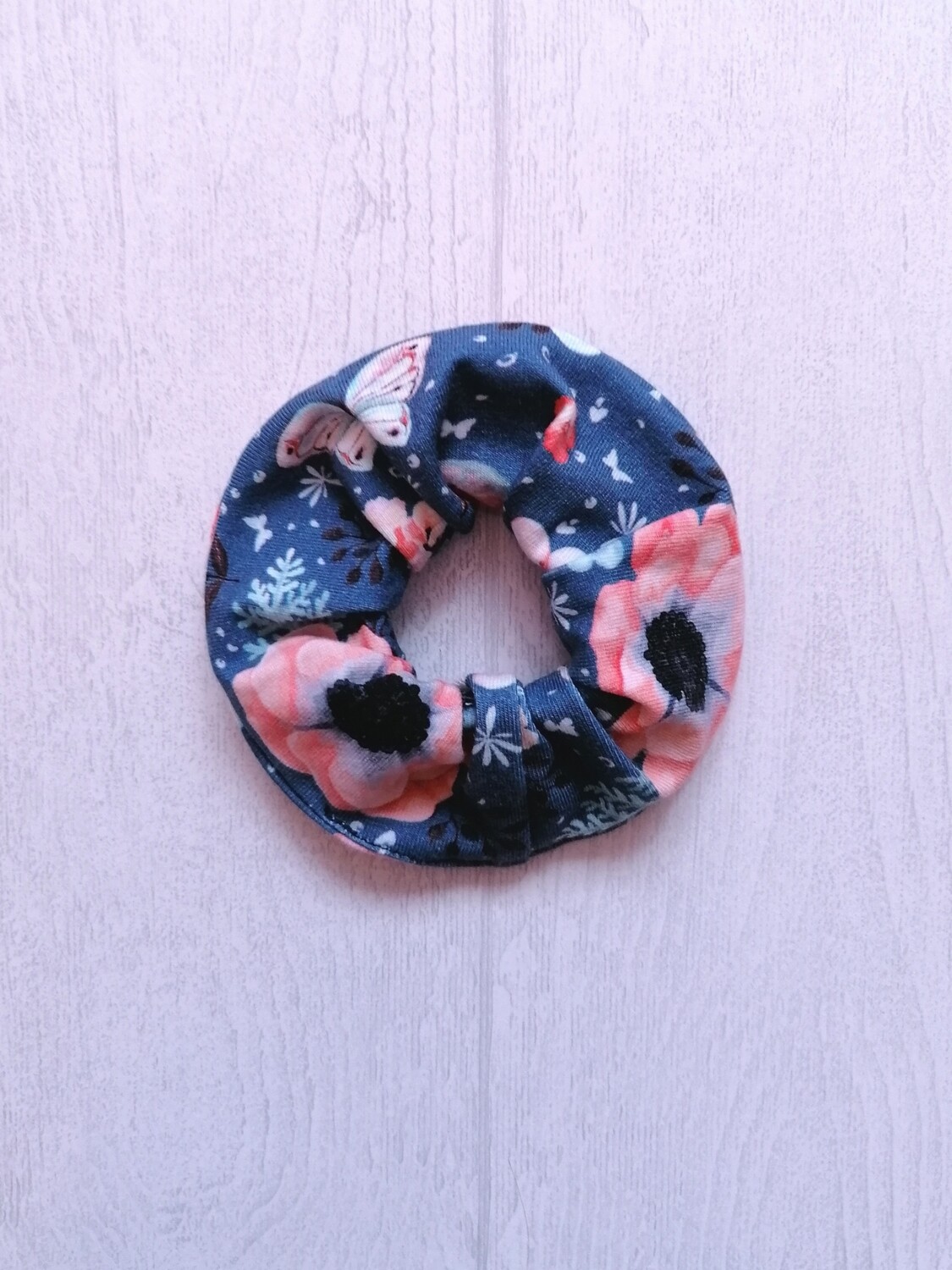 Scrunchie blau birds 