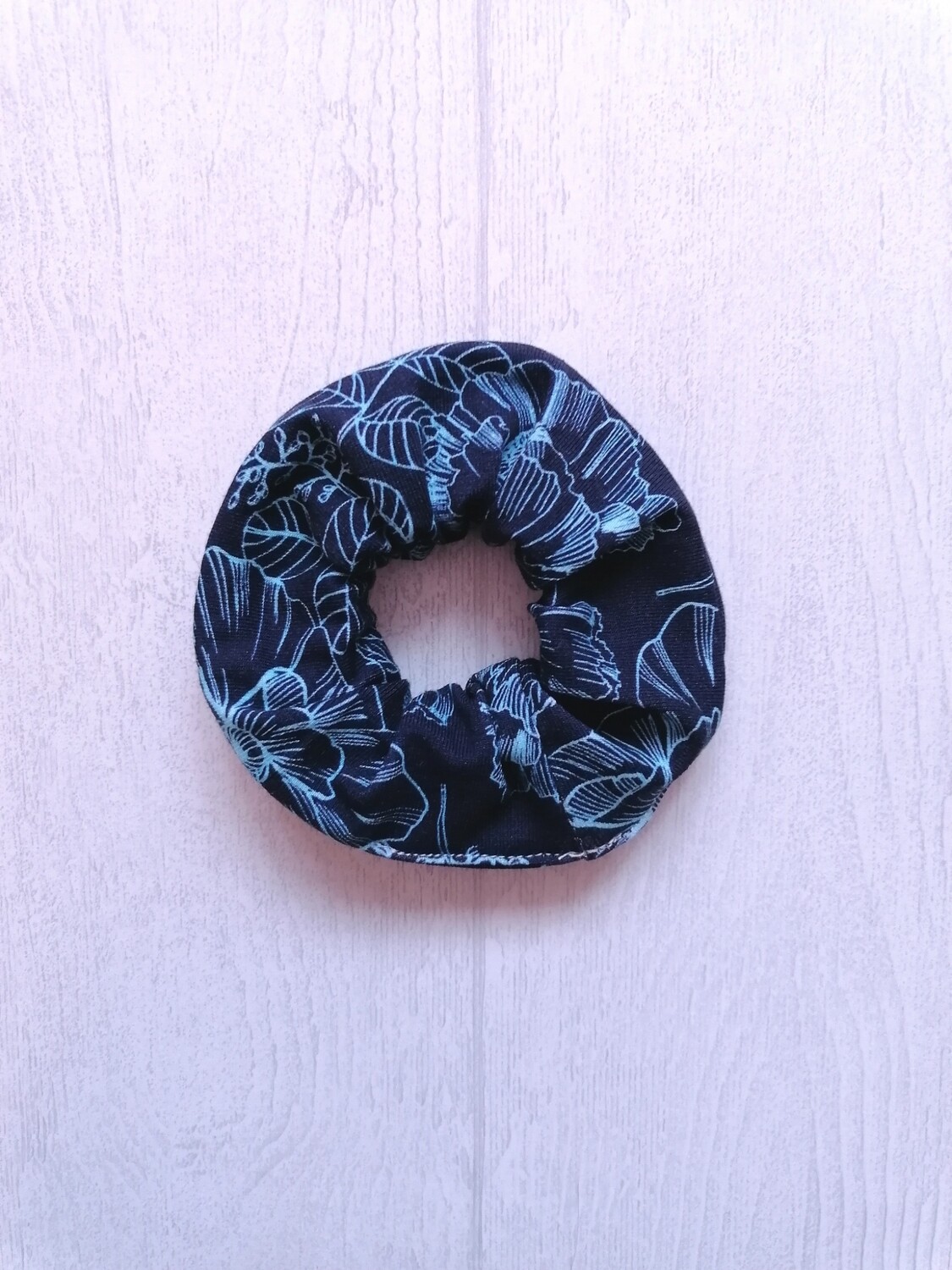 Scrunchie blau zarte Blumen 