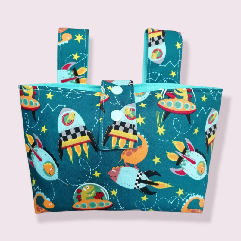Kinder Lenkertasche Weltall Dinosaurier petrol