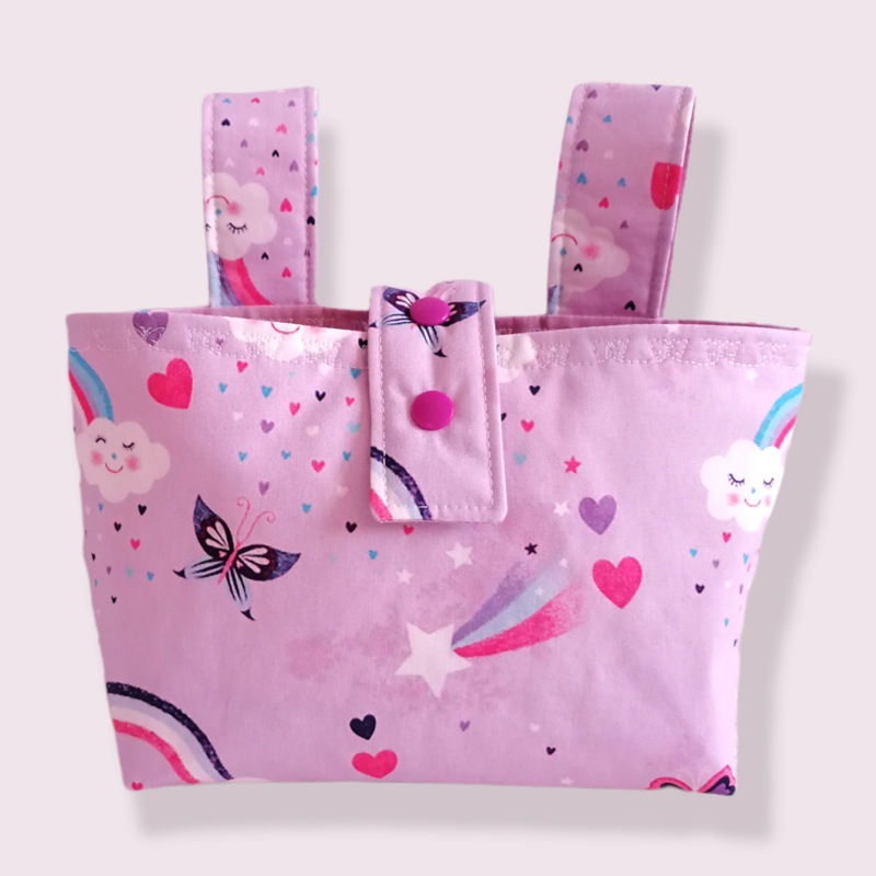 Kinder Lenkertasche lila Regenbogen Schmetterlinge