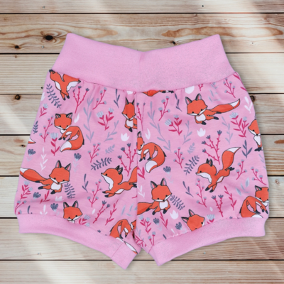 Mädchen Shorts kurze Pumphose Füchse rosa Gr. 80/86