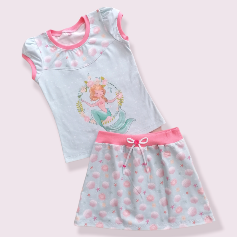 Set aus T-shirt und Rock Meerjungfrau mermaid Gr. 122/128