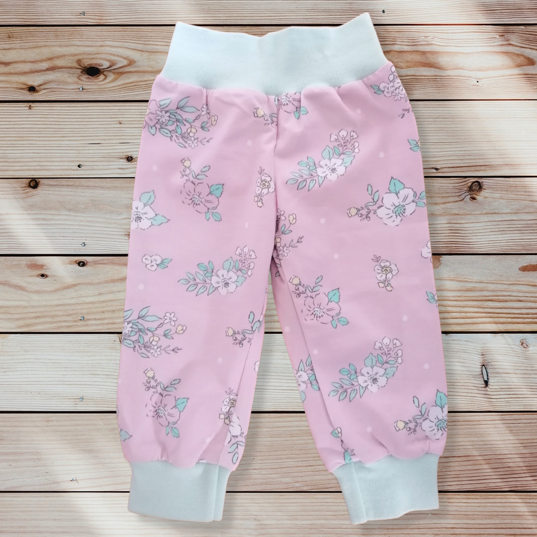 Pumphose Jerseyhose rosa mint flowers Gr. 74-86