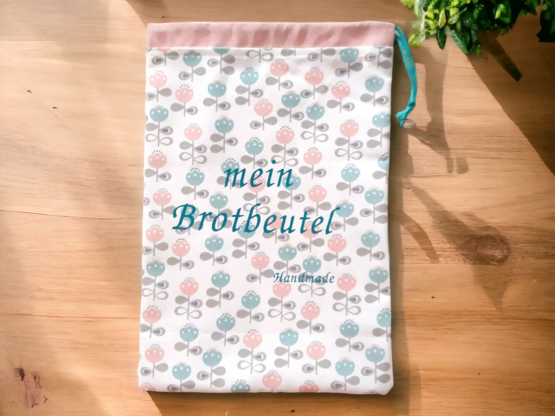 Brotbeutel florales Muster "mein Brotbeutel" 24,5 x 37 cm