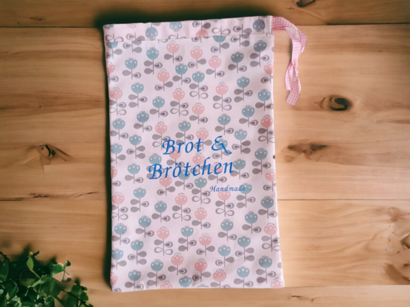 Brotbeutel florales Muster "Brot & Brötchen" 24,5 x 37 cm